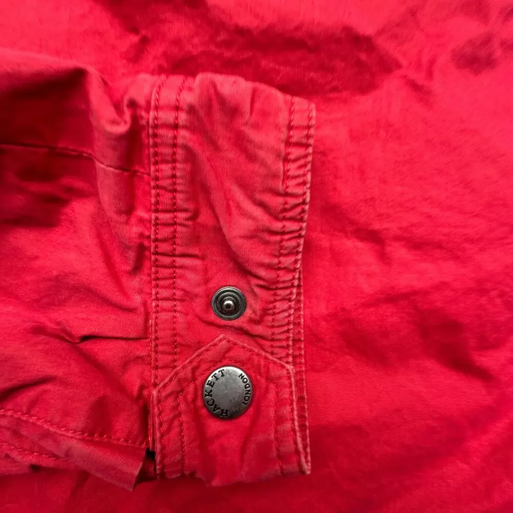 Hackett London Blouson Bomber Jacket Mens Large Harrington Zip Red Plaid Lined